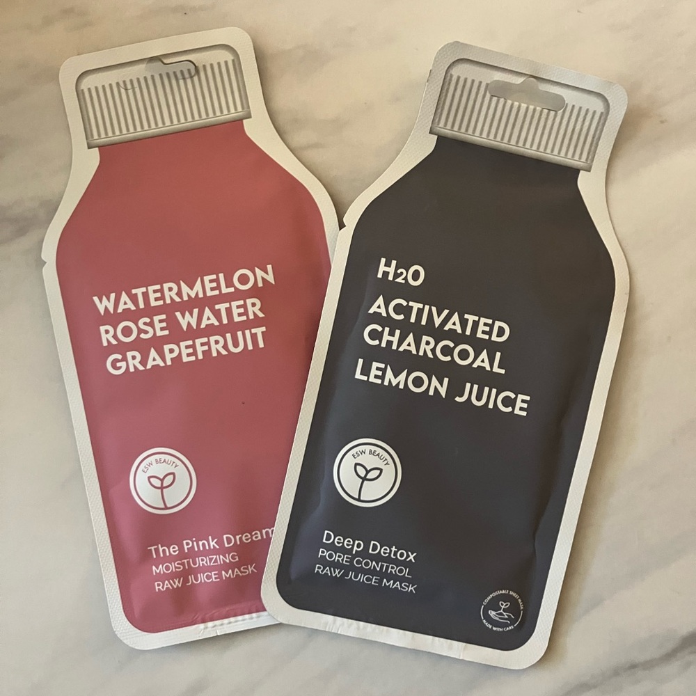 ESW Beauty Mask Set 2pc Raw Juice Cleanse Deep Detox + The Pink Dream